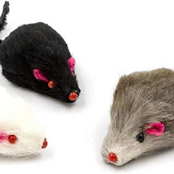 AXEL PETS 20 Furry Mice with Catnip and Rattle Sound Made of Real Rabbit - Picture 2 of 3